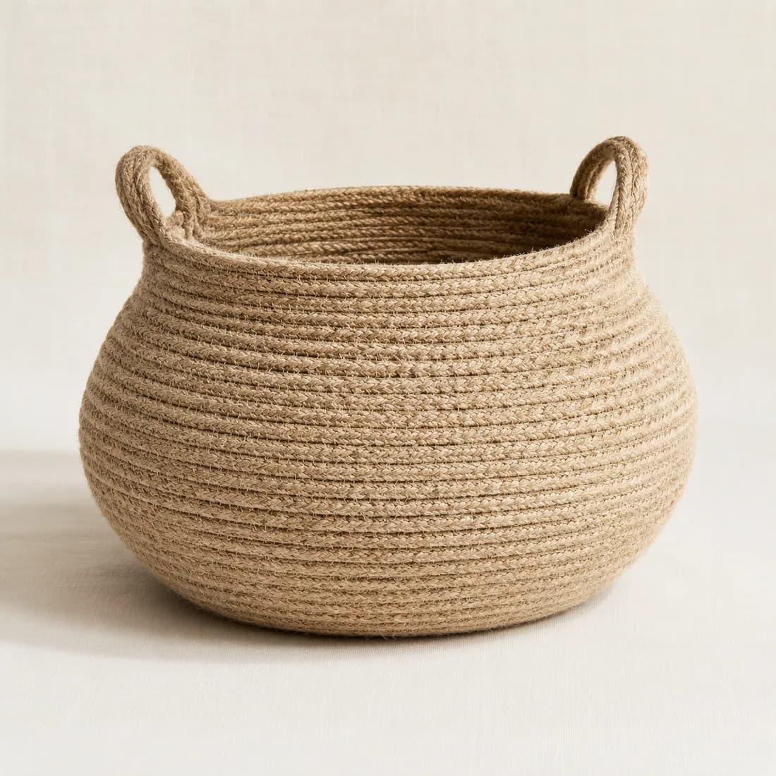Blanket Basket Ø42 — Jute — Jute weave, shown empty on a plain background