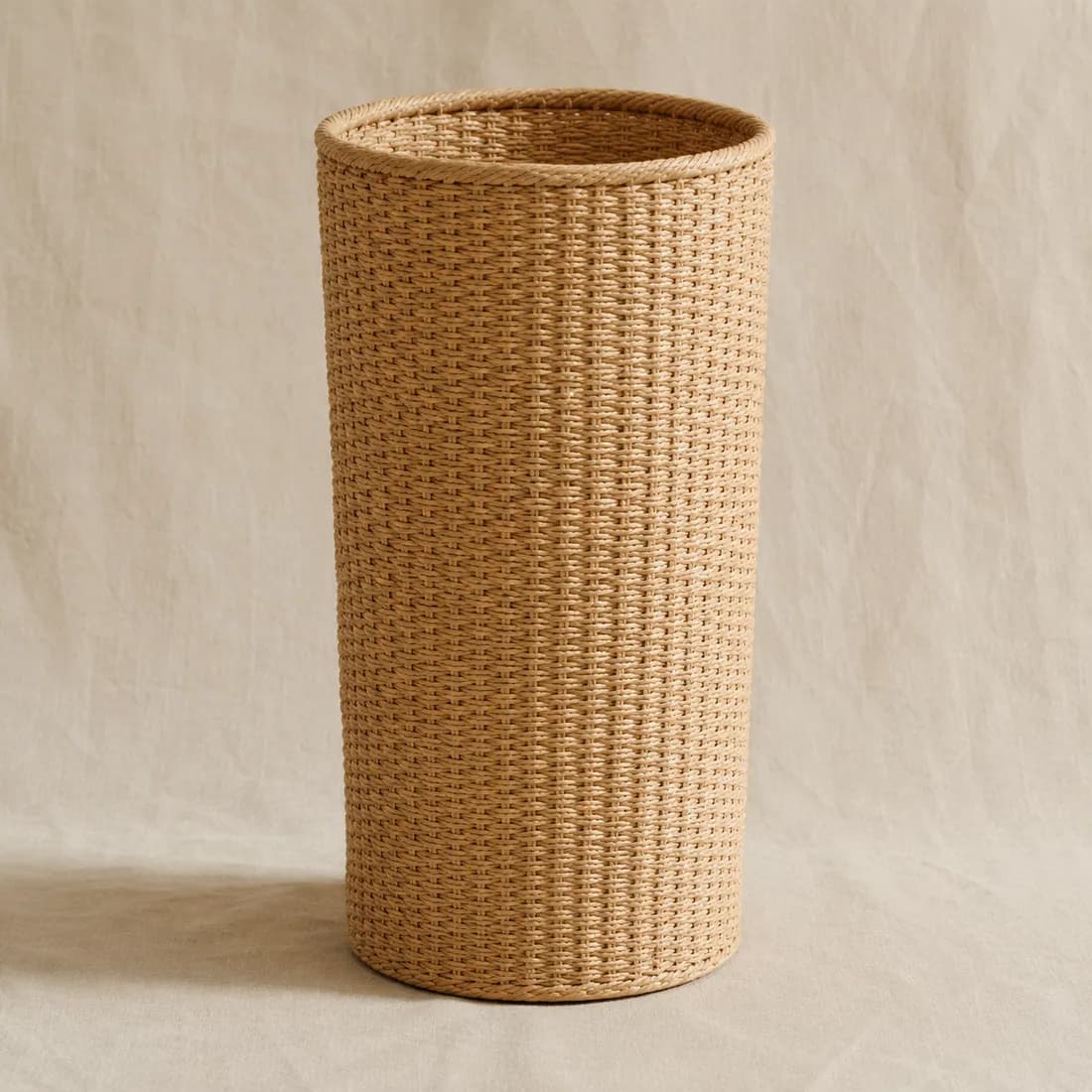 Tall Laundry Hamper H65 — Seagrass — Seagrass weave, shown empty on a plain background