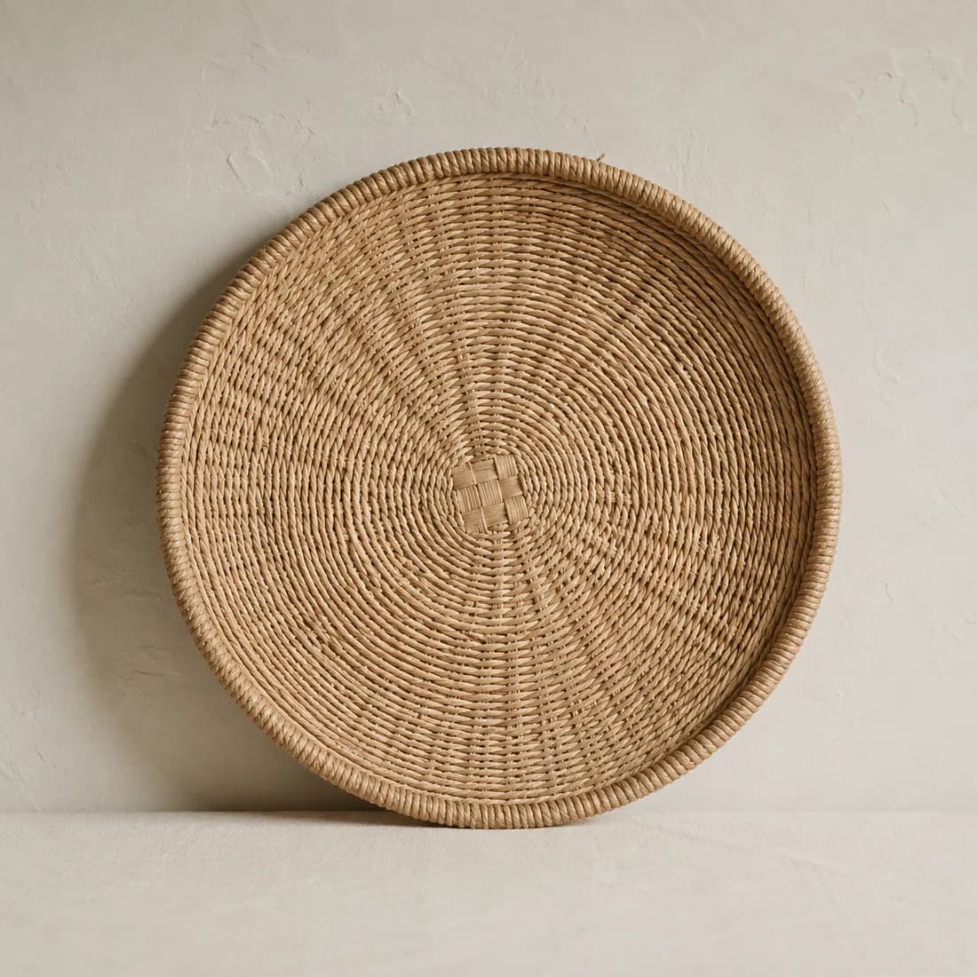 Wall Basket Ø30 — Seagrass — Seagrass weave, shown empty on a plain background